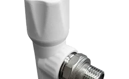 Кран PP-R шаровой белый НР Дн 20х1/2" угловой для радиатора VALFEX 10148020