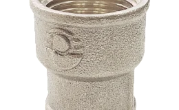 Муфта латунь никель переходная Ду 25х20 (1"х3/4") ВР/ВР Valfex VF.240.N.100.034, DN 25, 1 дюйм