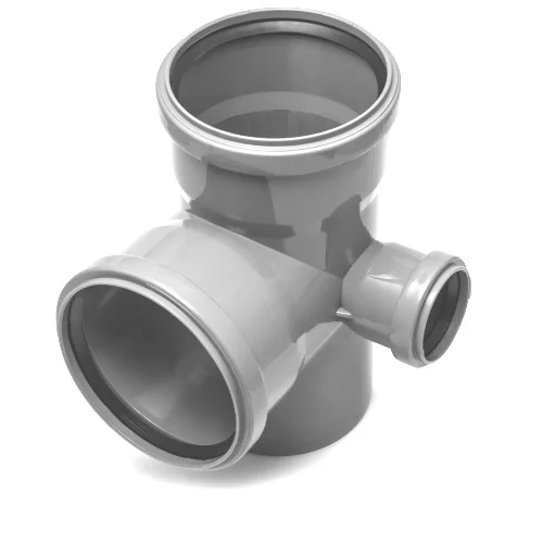 Крестовина PP-H 2-плоскостная правая серая Дн 110х110х50х87гр б/нап в/к VALFEX 28211150