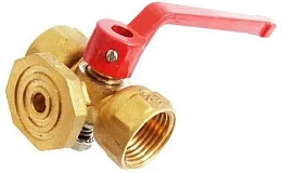 Кран для манометра 3-ходовой 11б18бк(ф)1 Ду 15 Ру16 ВР G1/2"-М20х1,5 рук Пензапромарматура 01311211, DN 15, 1/2 дюйма