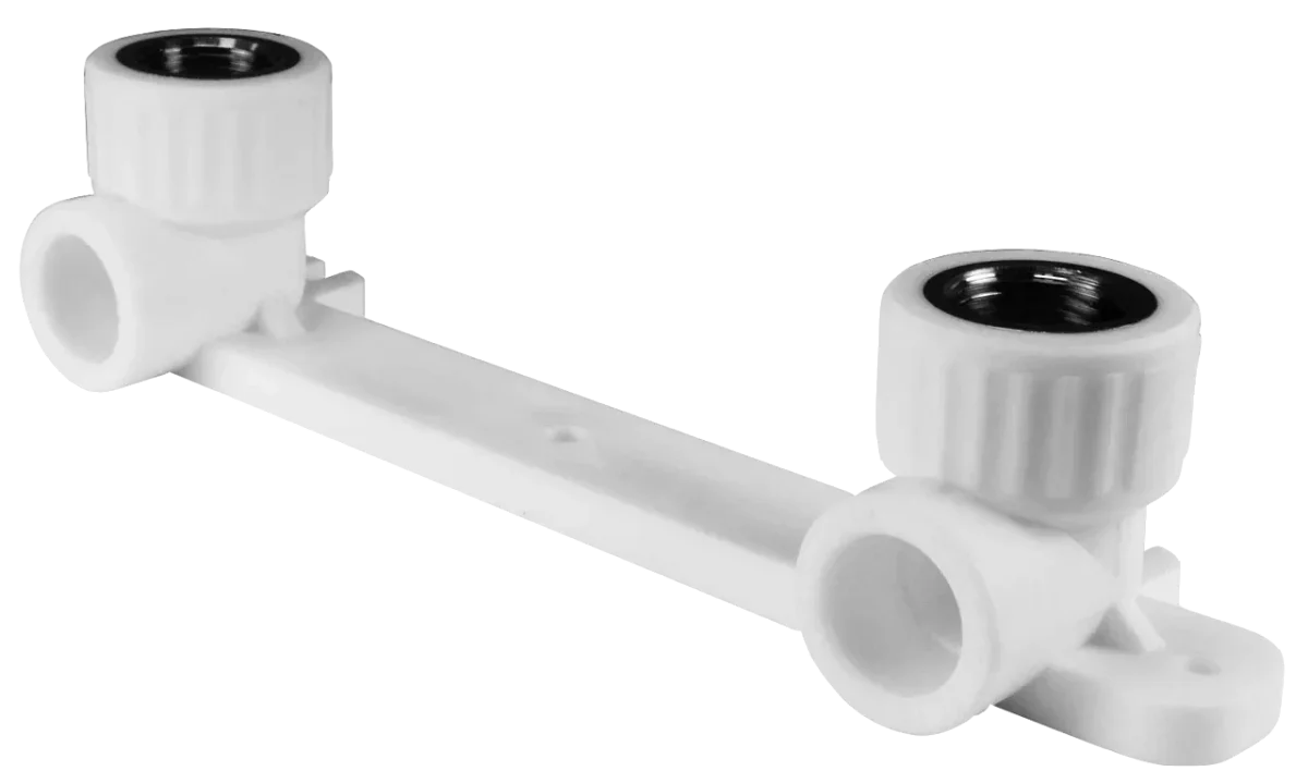 Планка PP-R монтажная белая ВР Дн 25х1/2" под смеситель с водорозетками VALFEX 10124025