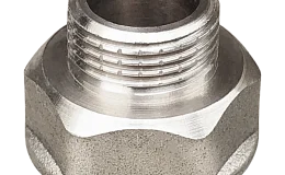 Переход латунь никель Ду 10х8 (3/8"х1/4") ВР/НР Valfex VF.592.N.038.014, DN 10