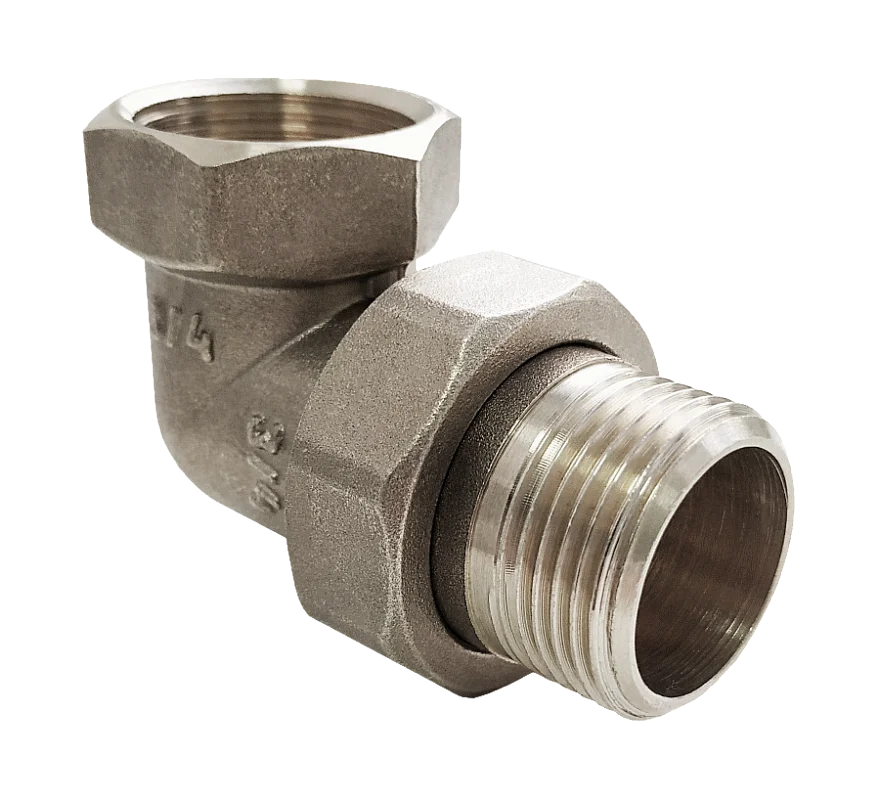 Соединитель латунь никель американка Ду 20 (3/4") угловой ВР/НР Valfex VF.098.N.034, DN 20, 3/4 дюйма