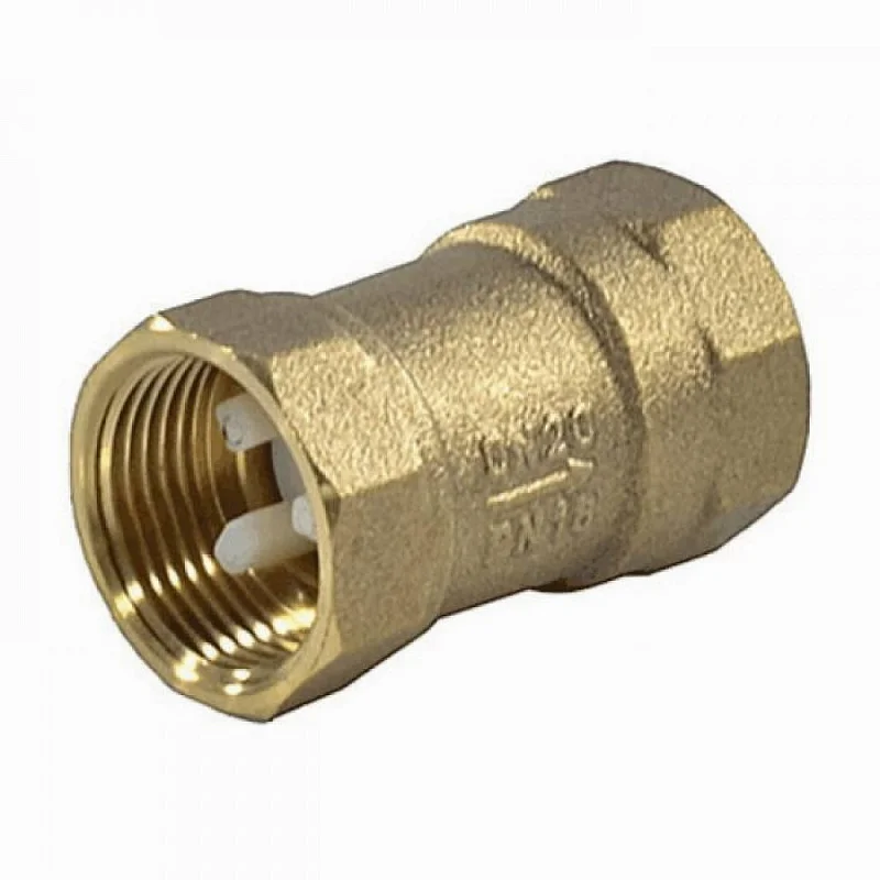 Клапан обратный латунь осевой КОП Ду 20 Ру16 ВР G3/4" диск пластик Пензапромарматура 00121000, DN 20, 3/4 дюйма