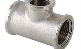 Тройник латунь никель переходной Ду 25х15х25 (1"х1/2"х1") ВР VALFEX VF.750.N.100.012.100, DN 25, 1 дюйм