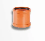 Муфта НПВХ двухраструбная коричневая Дн 160 б/нап соединительная в/к