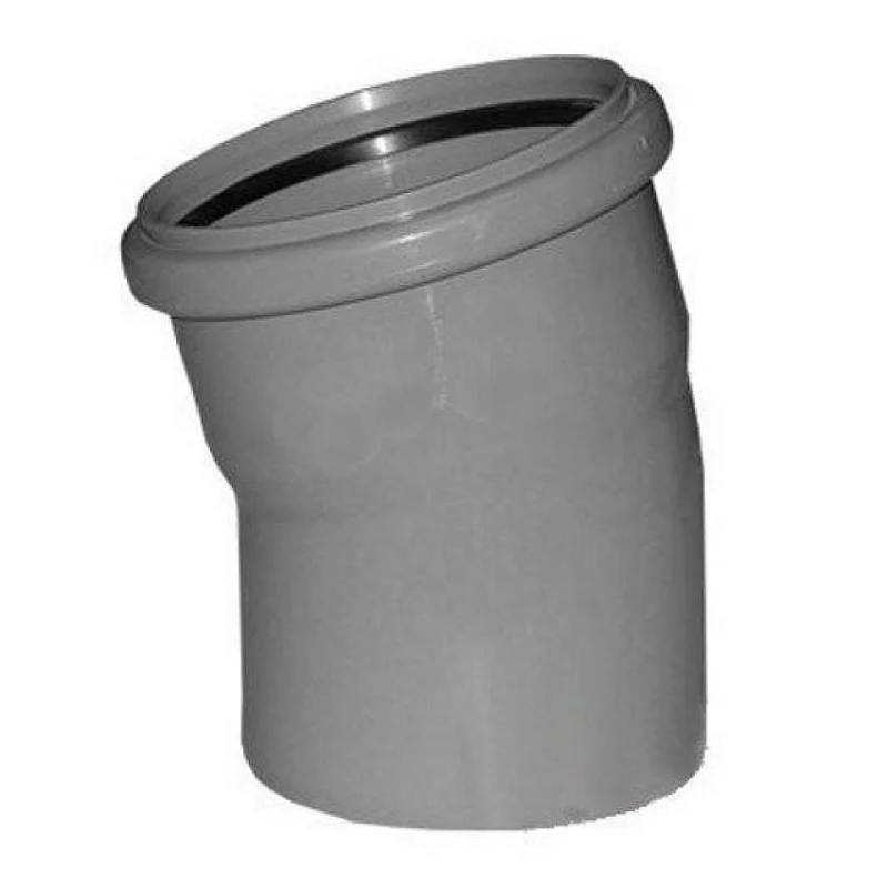 Отвод PP-H серый Дн 50х15гр б/нап в/к VALFEX 20112050