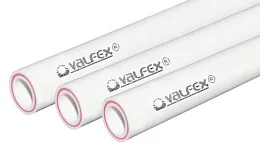 Труба PP-R белая арм стекловолокном Дн 20х3,4 Ру25 SDR6 Т<95С L=4м VALFEX 10106020