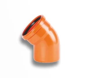 Отвод НПВХ с раструбом коричневый Дн 110х45гр б/нап в/к Хемкор 2491094