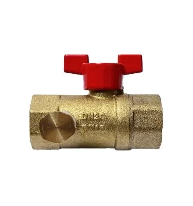 Кран шаровой латунь со спускником Ду 20 Ру16 ВР G3/4" бабочка Пензапромарматура 01921011, DN 20, 3/4 дюйма