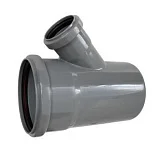 Тройник PP-H переходной серый Дн 110х50х45гр б/нап в/к VALFEX 22110050