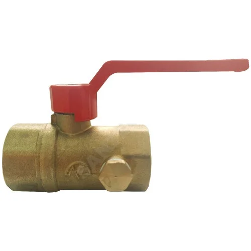 Кран шаровой латунь со спускником Ду 20 Ру16 ВР G3/4" рычаг Пензапромарматура 01921012, DN 20, 3/4 дюйма