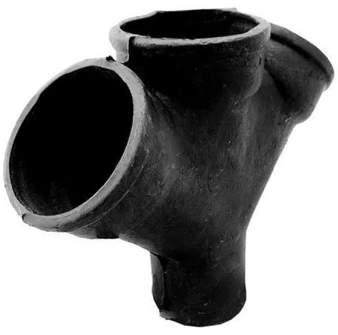 Крестовина чугун канализационная Ду 100х100х100х45гр б/н 1-плоскостная косая ГОСТ 6942-98, DN 100