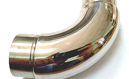 Отвод поручня AISI 304 38х1.5х100 со вставками, 90гр. (зеркало)