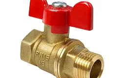 Кран шаровой латунь 11Б27фт1М Ду25 Ру40 ВР/НР бабочка VALFEX VF.218.LB1.100.N/P59, DN 25, 1 дюйм