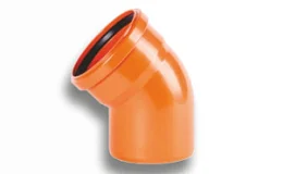 Отвод НПВХ с раструбом коричневый Дн 110х45гр б/нап в/к Хемкор 2491094