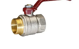 Кран шаровой латунный никель Temper Ду 40 (1.1/2”) PN25, ВН/НР, рычаг 8840ВНР11225, DN 40