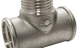 Тройник латунь никель переходной Ду 20 (3/4") ВР/НР/ВР Valfex VF.132.N.034, DN 20, 3/4 дюйма