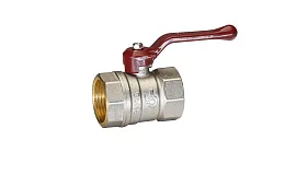 Кран шаровой латунный никель Temper Ду 25 (1”) PN40, ВН/ВН, рычаг 8825ВВР140, DN 25, 1 дюйм