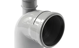 Отвод PP-H с выходом фронтально-вверх серый Дн 110х50х87гр б/нап в/к VALFEX 23125150