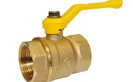 Кран шаровой латунь газ Стандарт 220 Ду32 Ру16 ВР полнопроходной рычаг ГАЛЛОП 116034, DN 32