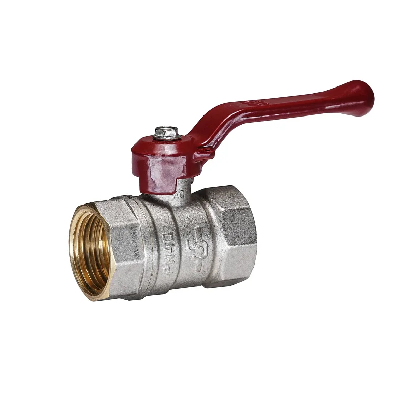 Кран шаровой латунный никель Temper Ду 20 (3/4”) PN40, ВН/ВН, рычаг 8820ВВР3440, DN 20, 3/4 дюйма