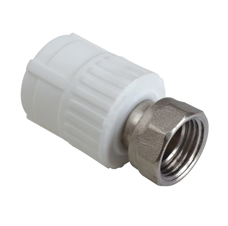 Муфта PP-R комб. белая с накидной гайкой Дн 25x1" на метал. штуцере RTP (РосТурПласт) 14259