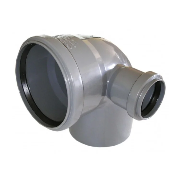 Отвод PP-H с выходом левый серый Дн 110х50х87гр б/нап в/к VALFEX 23121150