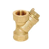 Фильтр сетчатый Y-обр латунь Ду 40 Ру16 G1 1/2" ВР ФСО со сливной пробкой Цветлит ZW40016, DN 40