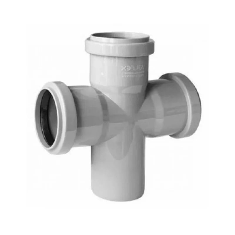 Крестовина PP-H 1-плоскостная серая Дн 50х50х50х87гр б/нап в/к VALFEX 27205050