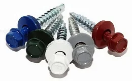 Саморез кровельный 6.3х19 RAL 8017 по дереву