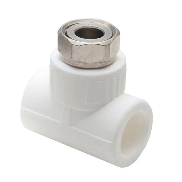 Тройник PP-R комбинированный белый с накидной гайкой Дн 20x1/2" RTP (РосТурПласт) 14269