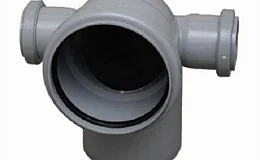 Отвод PP-H с выходом левый и правый серый Дн 110х50х50х87гр б/нап в/к VALFEX 23123150