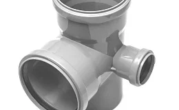 Крестовина PP-H 2-плоскостная правая серая Дн 110х110х50х87гр б/нап в/к VALFEX 28211150