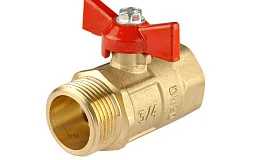 Кран шаровой латунь Практик 131 Ду20 Ру16 ВР/НР бабочка ГАЛЛОП 103255, DN 20, 3/4 дюйма