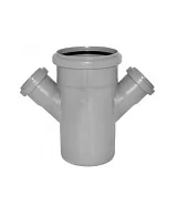 Крестовина PP-H 1-плоскостная серая Дн 110х50х50х45гр б/нап в/к VALFEX 27111550