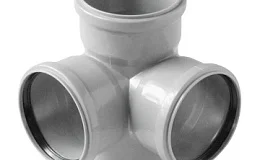 Крестовина PP-H 2-плоскостная серая Дн 110х110х110х87гр б/нап в/к VALFEX 28110110