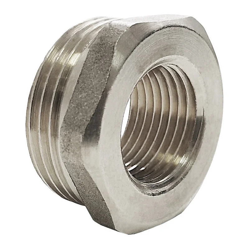 Футорка латунь никель Ду 32х25 (1 1/4"х1") НР/ВР VALFEX VF.581.N.114.100, DN 32