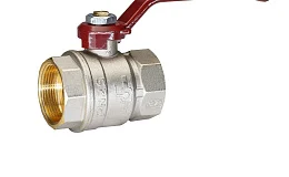 Кран шаровой латунный никель Temper Ду 40 (1 1/2”) PN25, ВН/ВН, рычаг 8840ВВР11225, DN 40