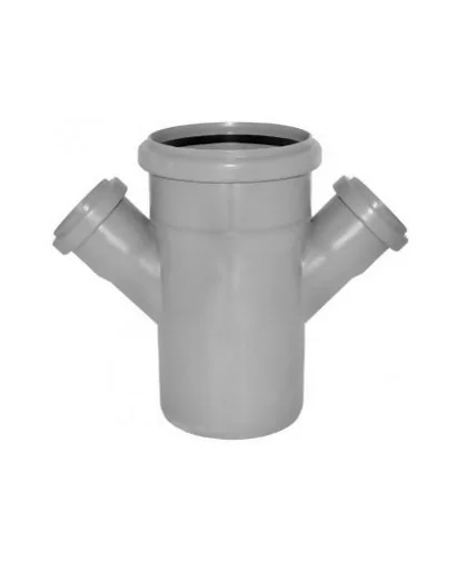 Крестовина PP-H 1-плоскостная серая Дн 110х50х50х45гр б/нап в/к VALFEX 27111550