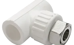 Тройник PP-R комбинированный белый с накидной гайкой Дн 20х3/4" VALFEX 10140120