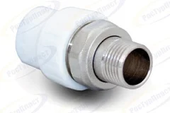 Муфта PP-R комбинированная разъемная белая НР Дн 25x3/4" для радиатора RTP (РосТурПласт) 14628