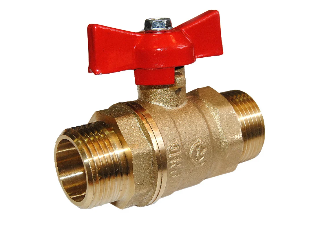 Кран шаровой латунь Стандарт 233 Ду20 Ру16 НР полнопроходной бабочка ГАЛЛОП 103204, DN 20, 3/4 дюйма