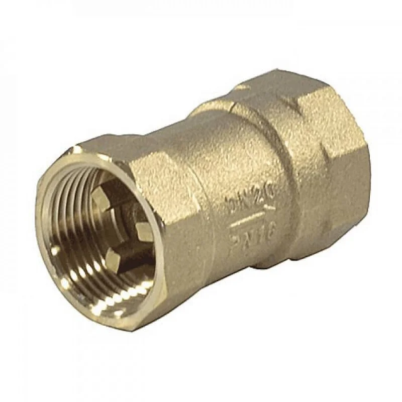 Клапан обратный латунь осевой КОП Ду 15 Ру16 ВР G1/2" диск латунь Пензапромарматура 00211000, DN 15, 1/2 дюйма