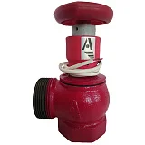 Клапан пожарн чугун угл 90 гр КПЧМ 50-1 Ду 50 1,6 МПа муфта-цапка с датч пол ДППК 24 Апогей 110030, DN 50