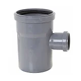 Тройник PP-H переходной серый Дн 50х40х87гр б/нап в/к VALFEX 24050040
