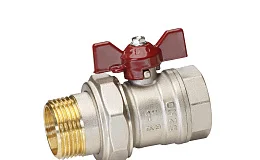 Кран шаровой латунный никель Temper Ду 25 (1”) PN40, ВН/НР американка, бабочка 8825ВАБ140, DN 25, 1 дюйм