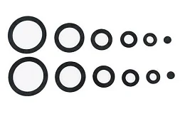 Набор прокладок резина ТМКЩ Сантехник №3 (1/2", 3/4", 1", 1 1/2", 1 1/4" по 2шт) Симтек 3-0003