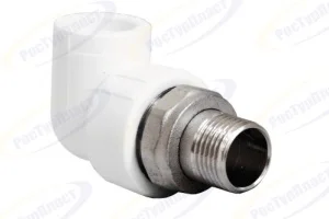 Угольник PP-R комбинированный разъемный белый НР Дн 20x1/2" для радиатора RTP (РосТурПласт) 14625