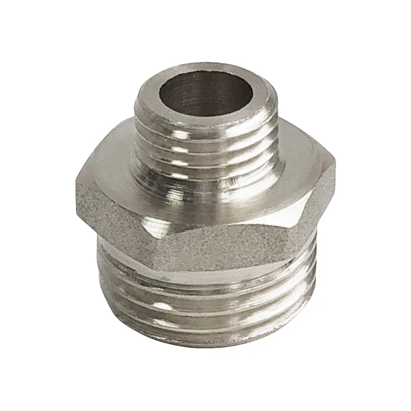 Ниппель латунь никель переходной Ду 32х25 (1 1/4"х1") НР VALFEX VF.580.N.114.100, DN 32